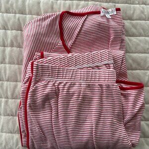 Lake Pajamas red and white striped long sleeve pjs size XL